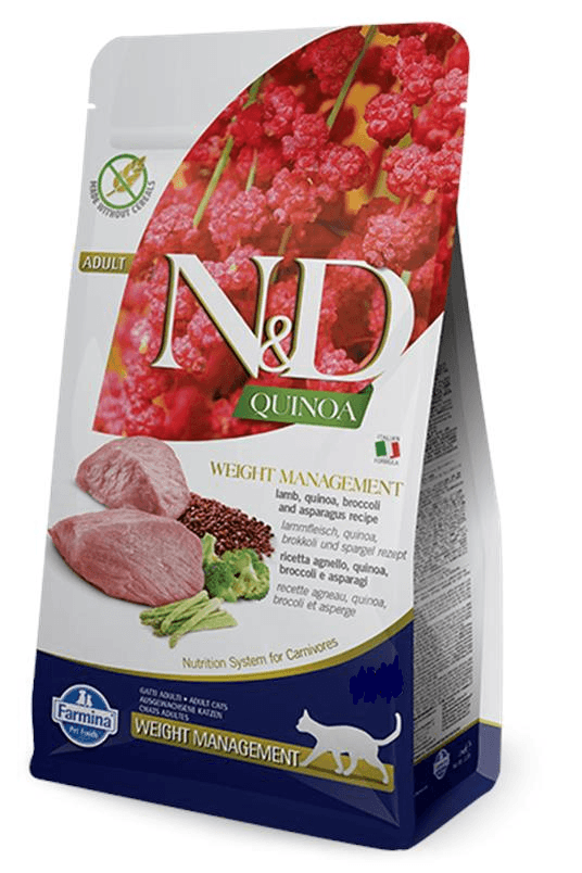 N&D Suva hrana za smanjenje kilograma kod mačaka - jagnjetina, kinoa, brokoli i špargla 5kg