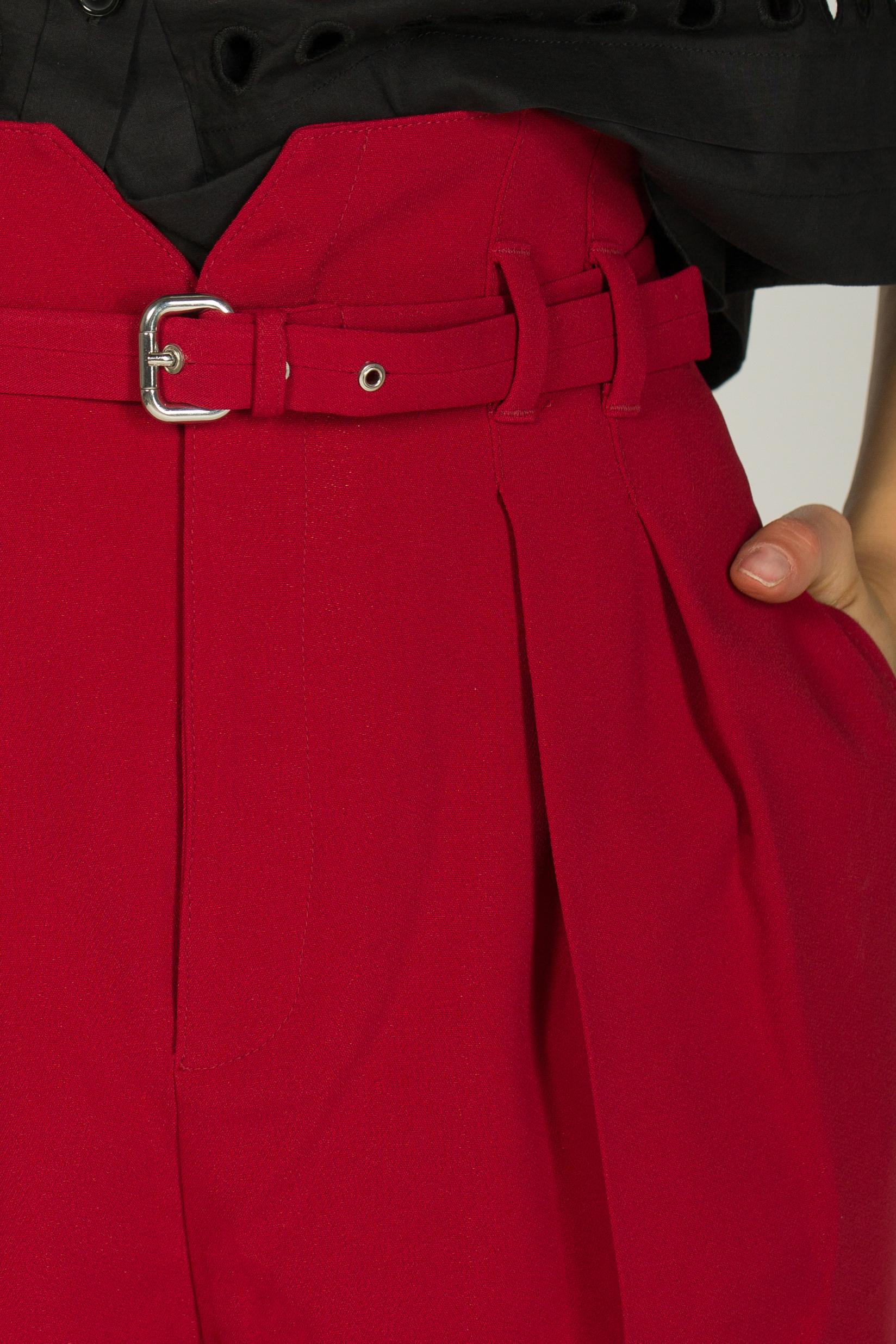 Slike RED VALENTINO Ženske pantalone ravne crvene