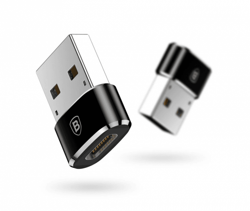 BASEUS Adapter USB muški na Type-C ženski crni
