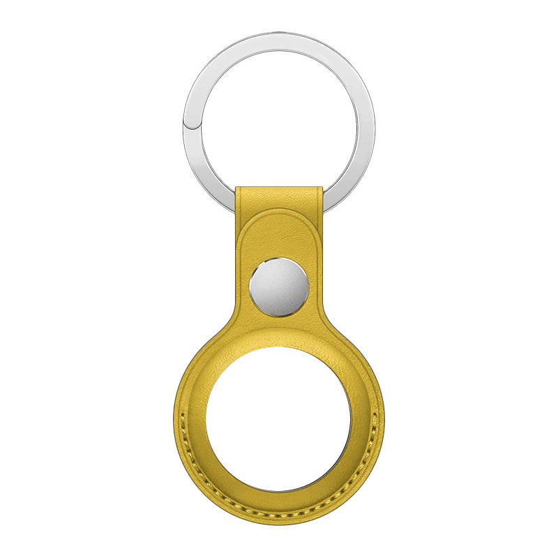 Kožni privezak/futrola za ključeve za Airtag žuta