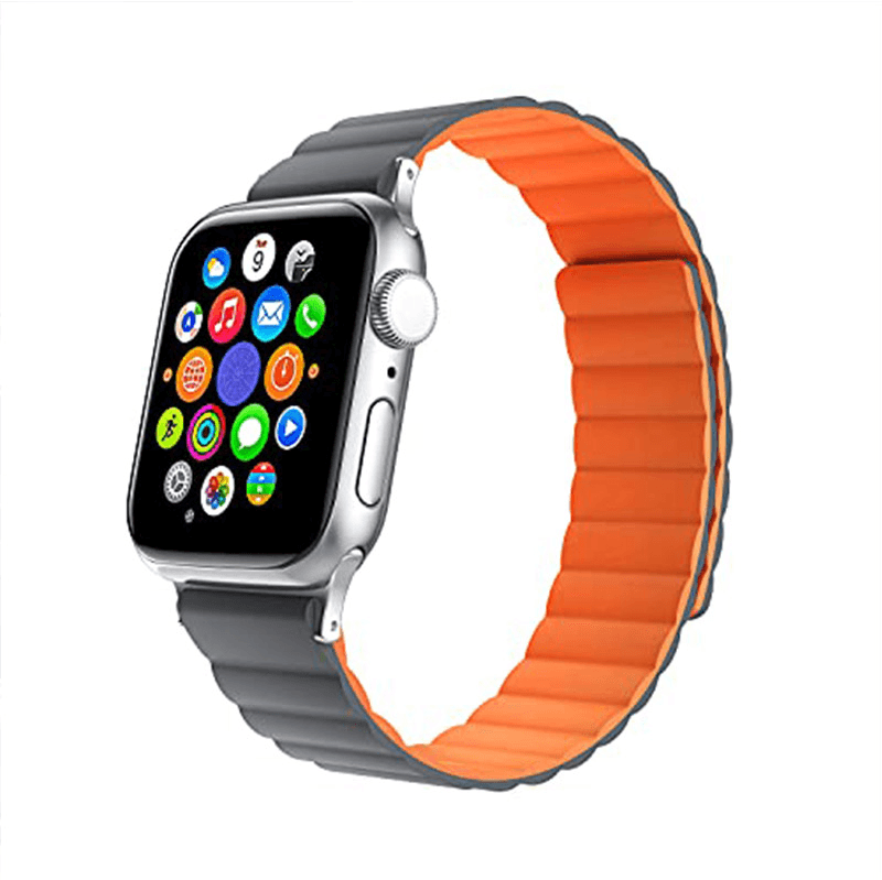 Silikonska narukvica za Apple Watch sa magnetom 38/40/41mm sivo-narandžasta