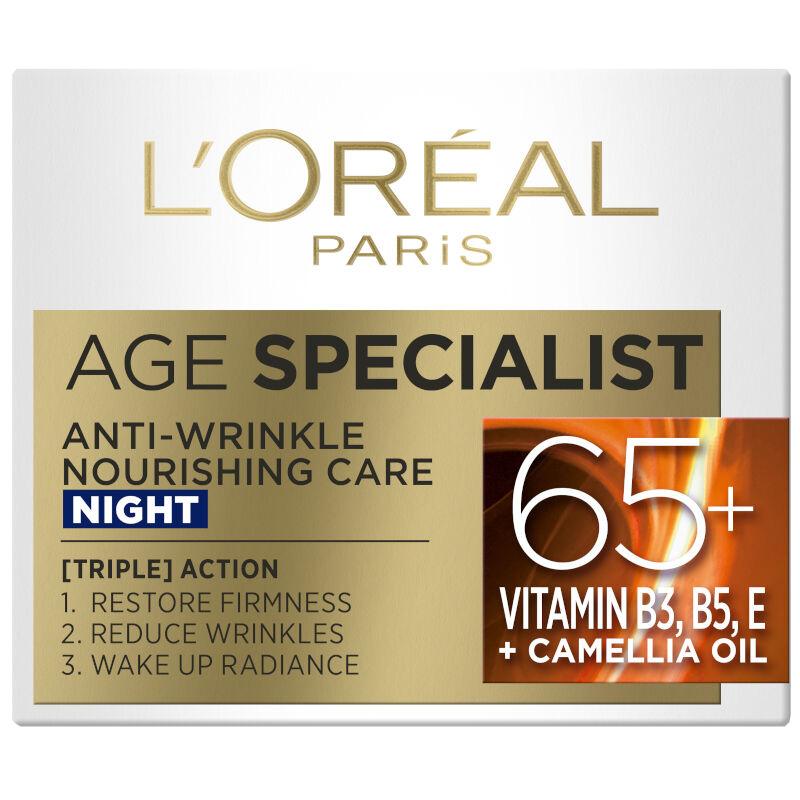 L'OREAL PARIS Age Specialist Ženska noćna krema protiv bora 50ml Anti-Wrinkle 65+