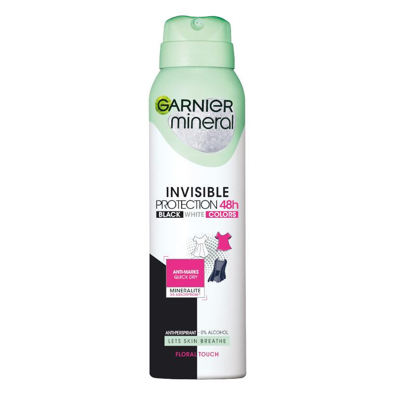 Selected image for GARNIER Mineral Deo Ženski dezodorans u spreju Invisible Black, White & Colors 150 ml