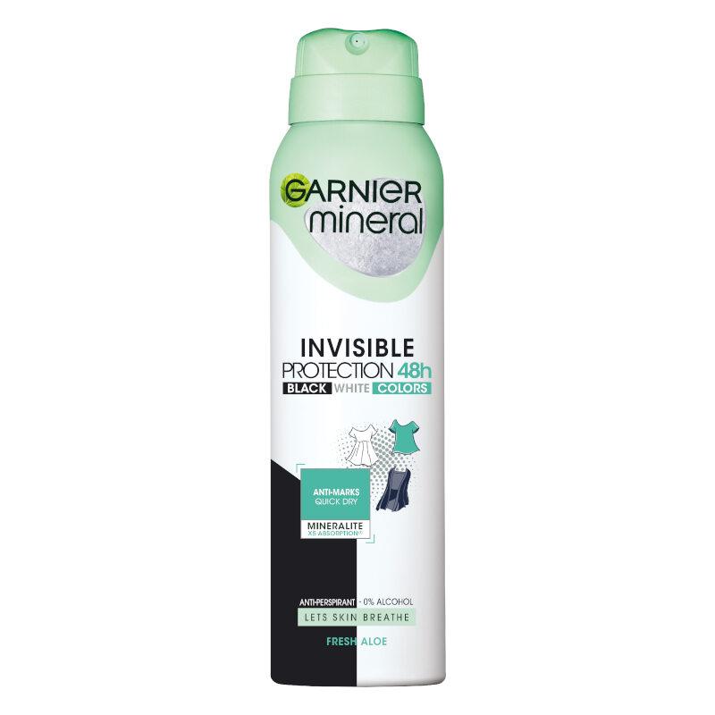 Selected image for GARNIER Mineral Deo Ženski dezodorans u spreju Invisible Black, White & Colors Fresh 150 ml