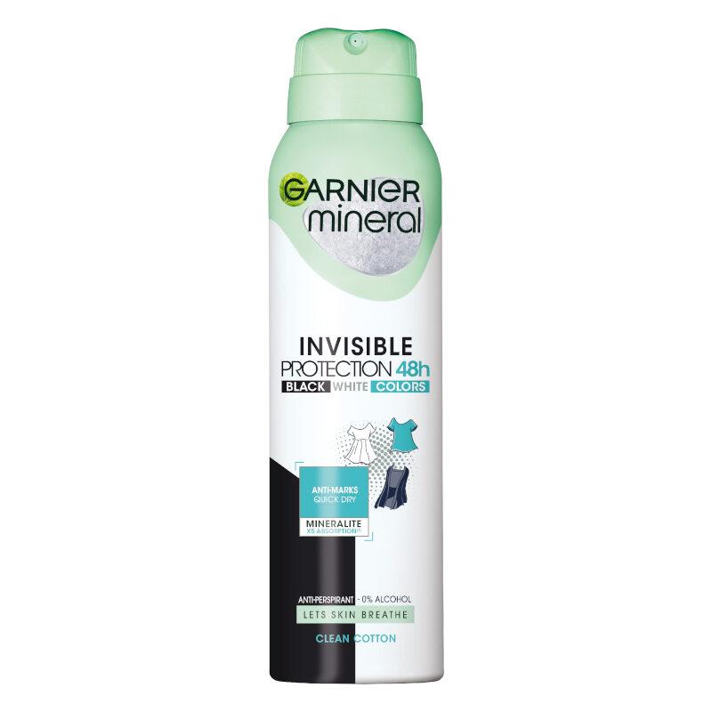 Selected image for GARNIER Mineral Ženski dezodorans u spreju Invisible Black, White & Colors 150 ml