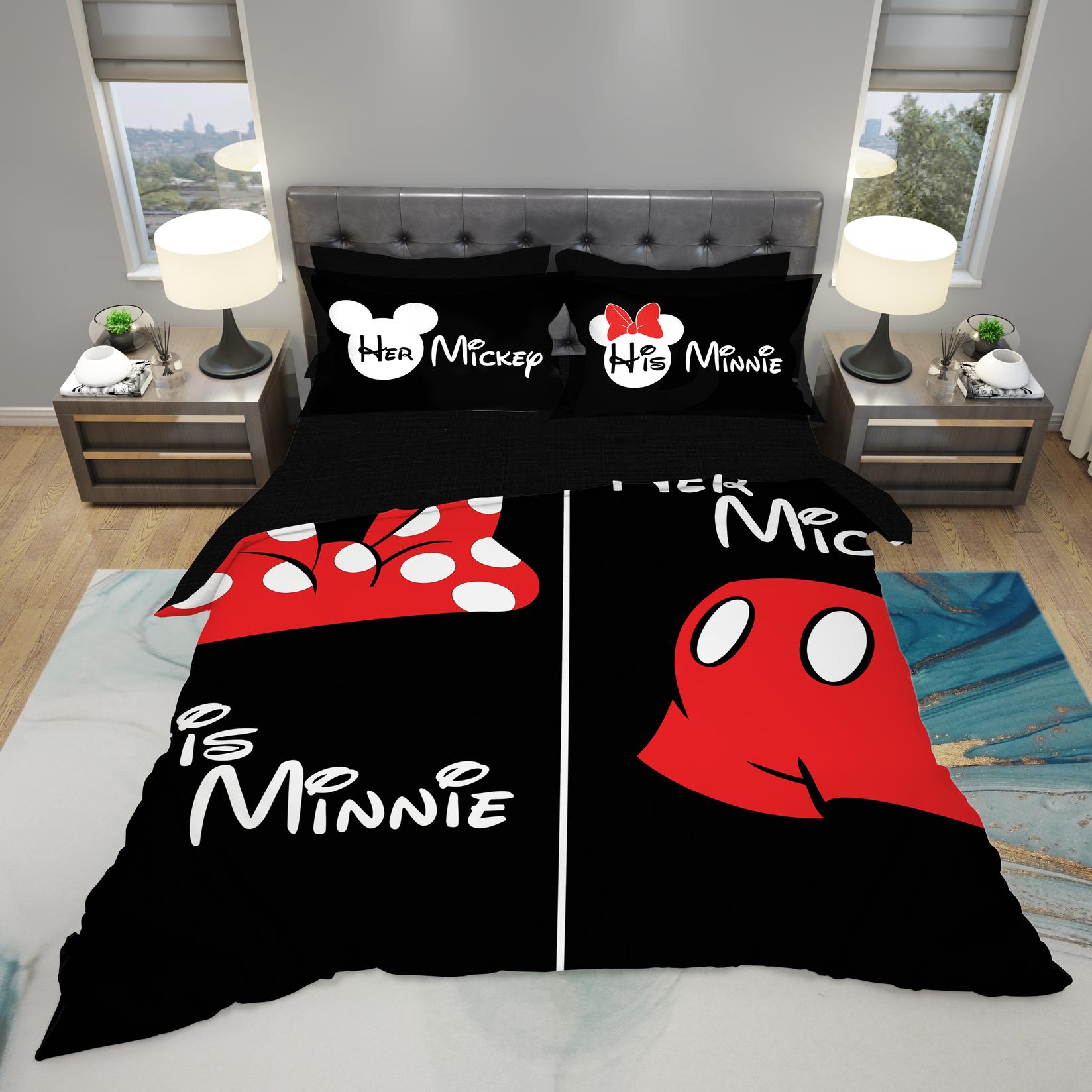 Selected image for MEY HOME Posteljina Mickey and Minnie 3D 200x220cm crna