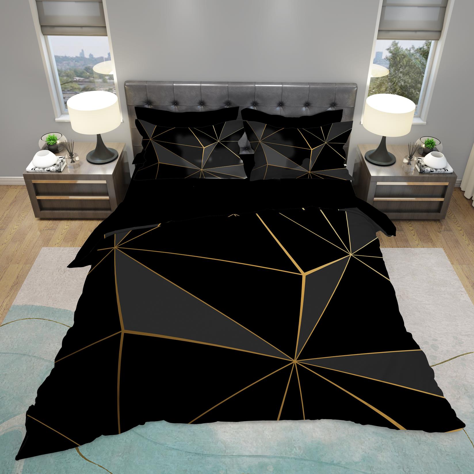 Selected image for MEY HOME Posteljina sa zlatnim motivima 3D crna