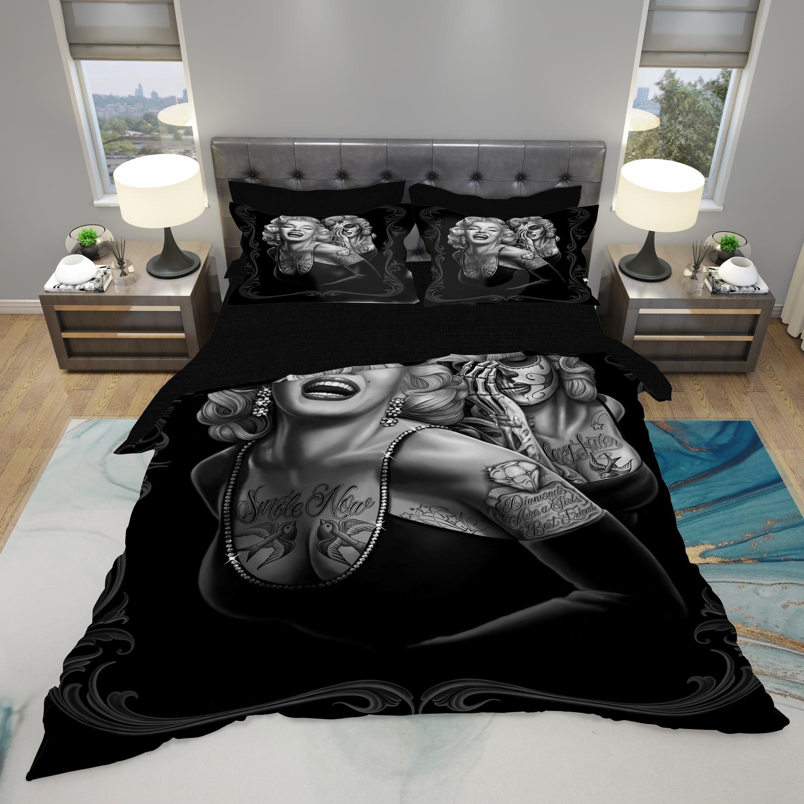 Selected image for MEY HOME Posteljina Marilyn Monroe 3D 200x220cm crna