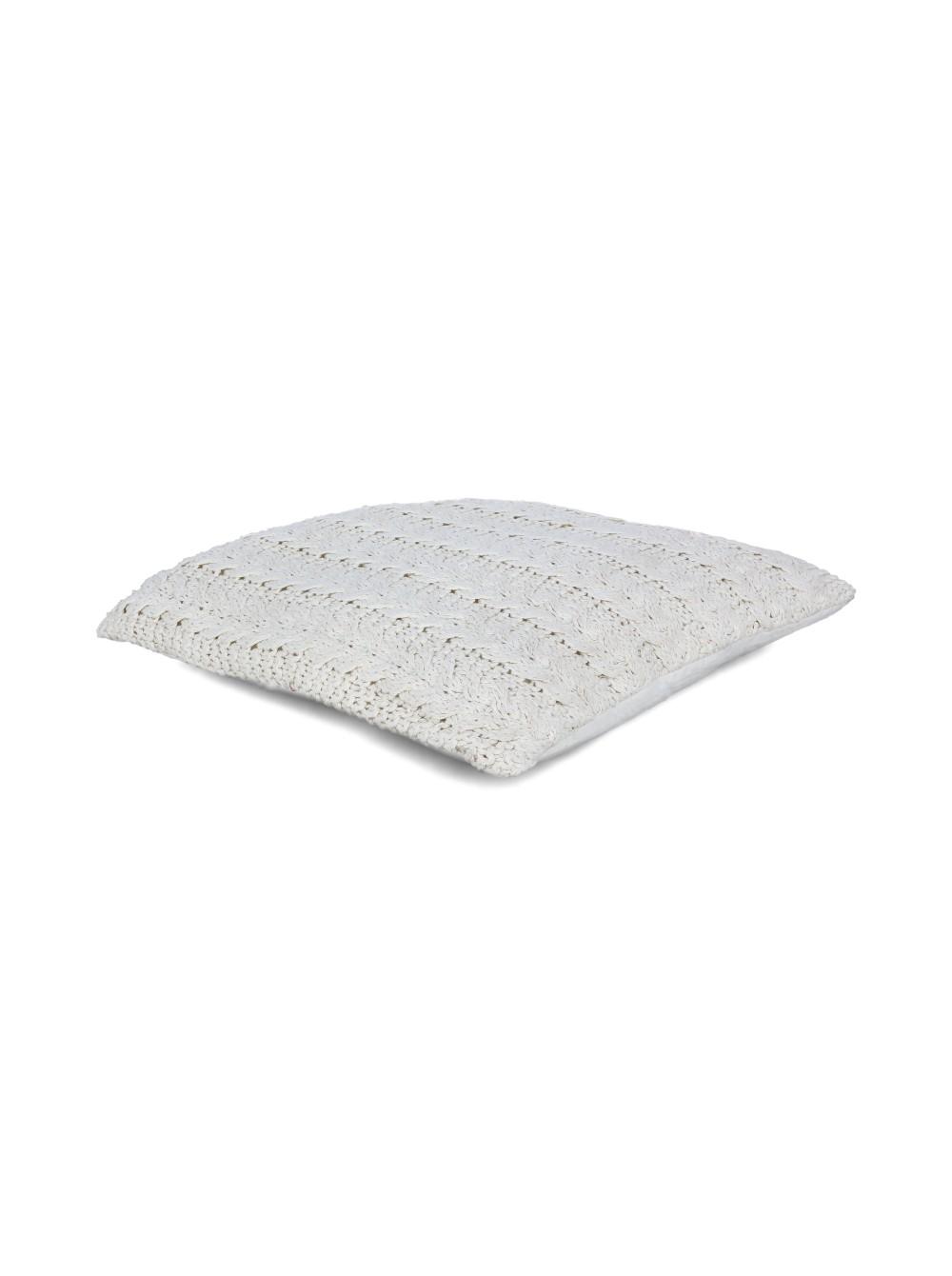 Selected image for GIFTDECOR Ukrasni beli vuneni jastuk više uskih pletenica 60x60cm