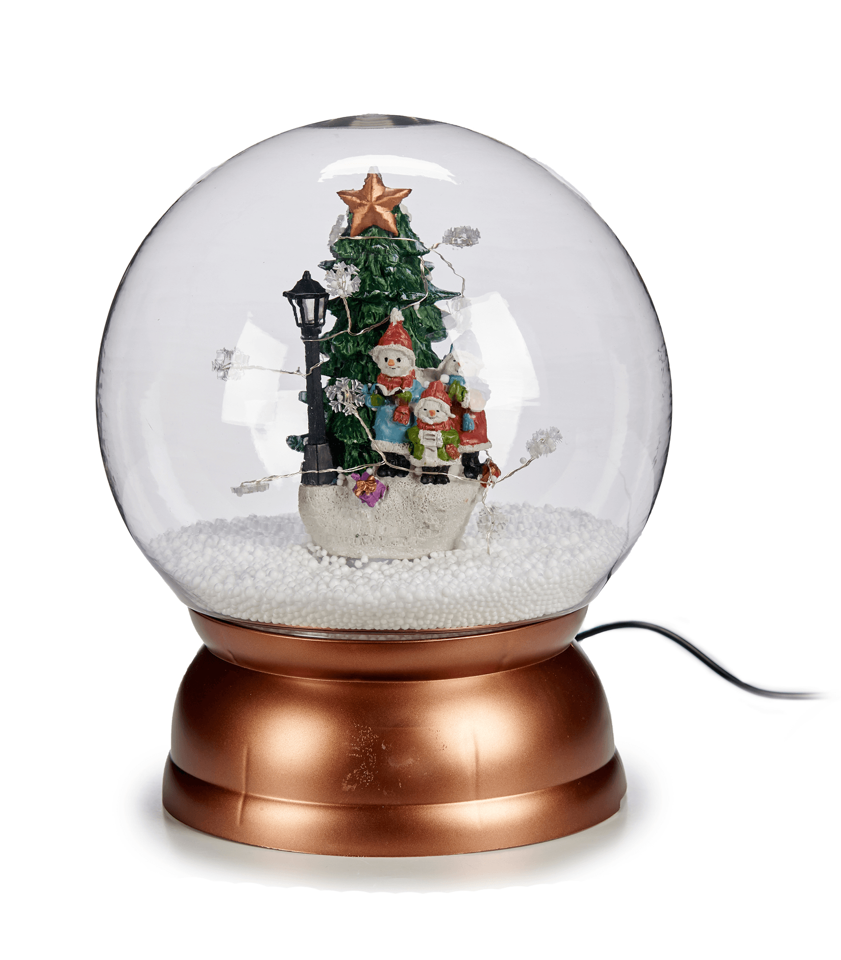 KRIST+ Snežna kugla sa jelkom, 27 cm, Bronzana