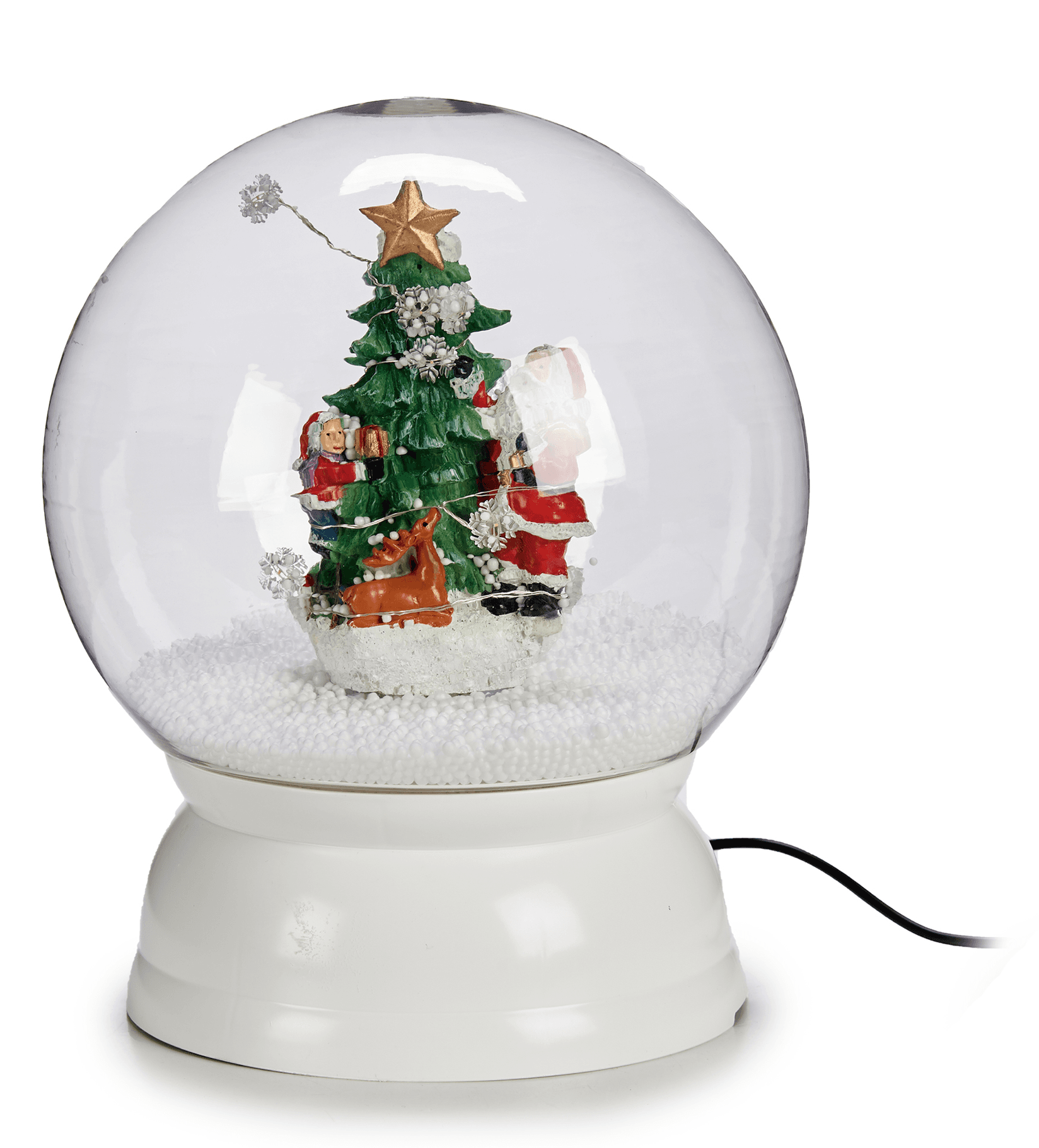 KRIST+ Snežna kugla sa jelkom, 27 cm, Bela
