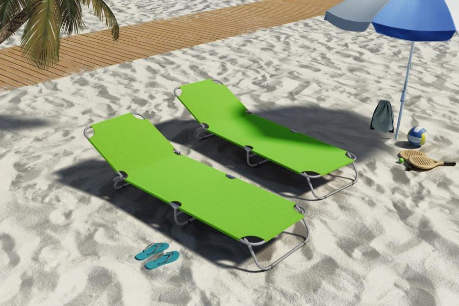 Selected image for Set 2 ležaljke za plažu, Zelena