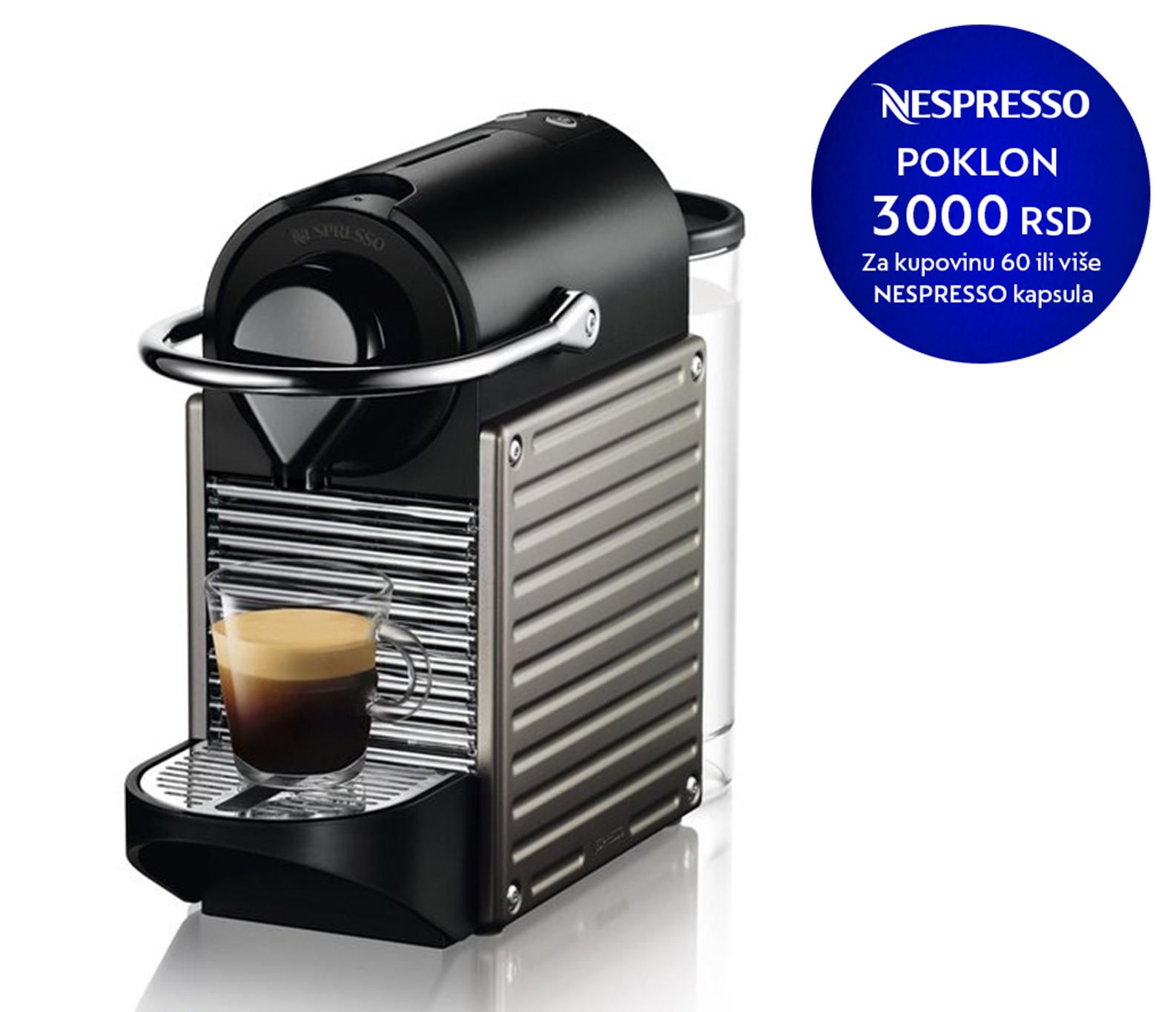 NESPRESSO Aparat za espresso kafu Pixie C61-EUTINE2-S tamnosivi