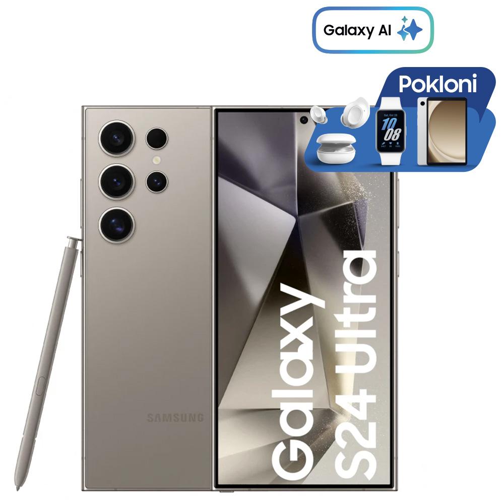 SAMSUNG Galaxy Mobilni telefon S24 Ultra 12/512GB Titanium, Sivi