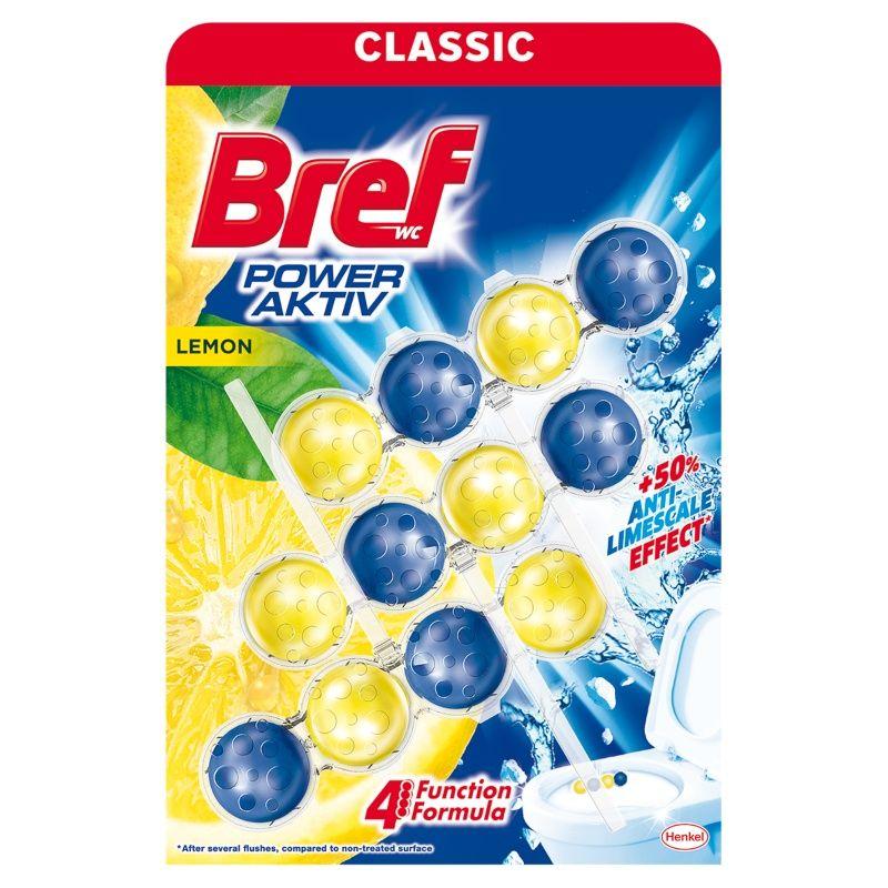 BREF Osveživač za WC šolju Power Active Lemon 3x50g