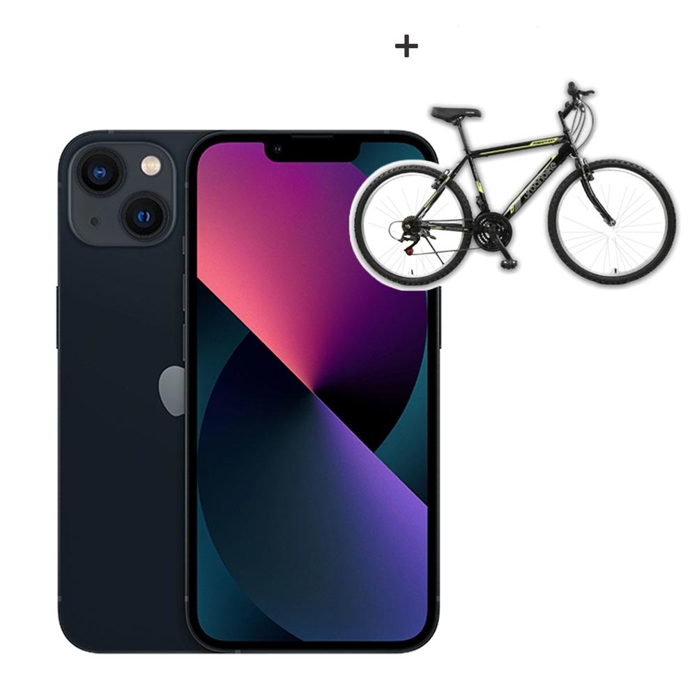 Apple iPhone 13, 128GB, Midnight Black + Salcano Urban Bike Marathon MTB Bicikl, 26'', Crno-zeleni