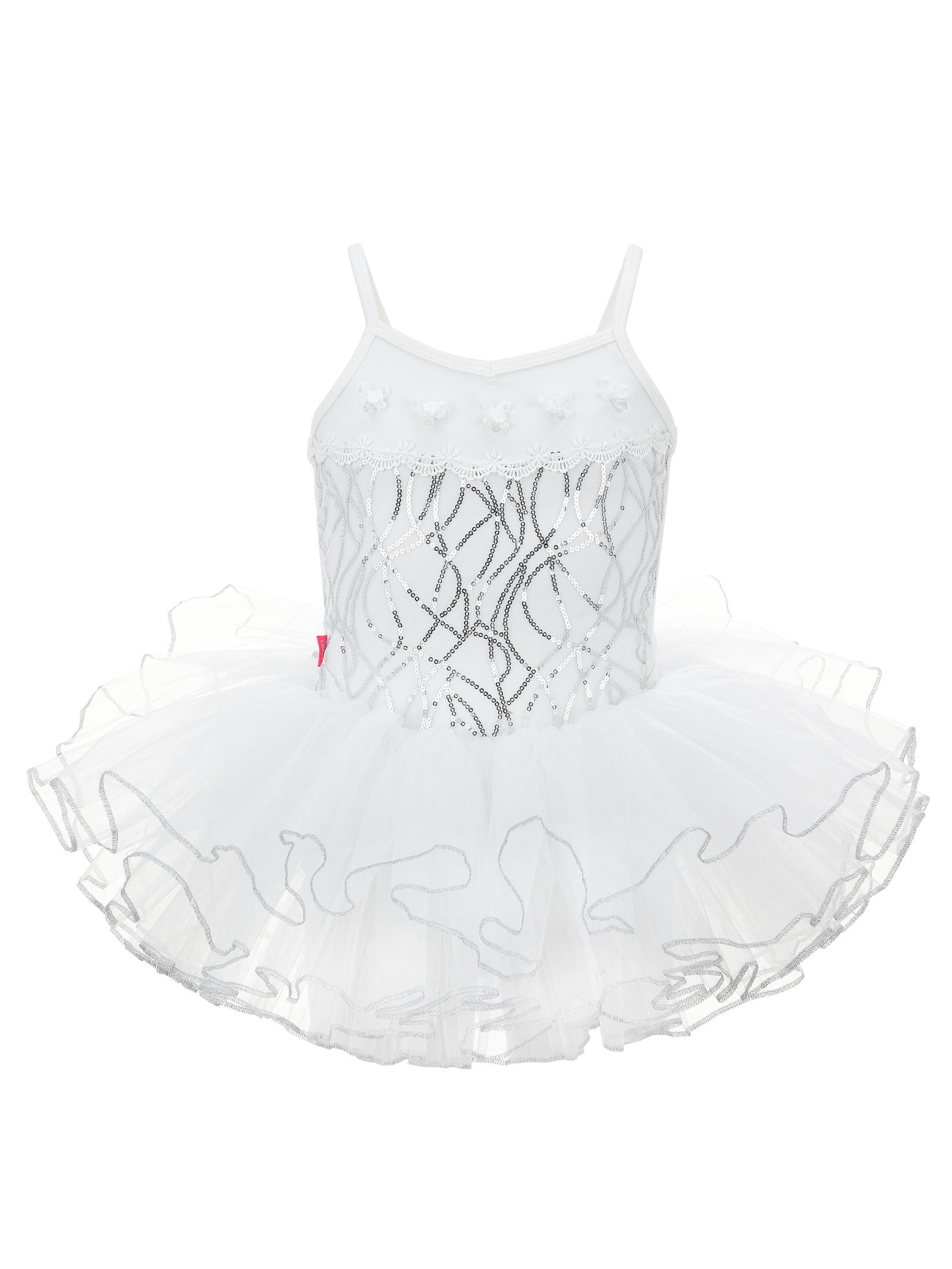 GALA UNIQ Triko za balet sa suknicom za devojčice 1966 beli