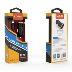 3 thumbnail image for LDNIO DL-C22 Auto-punjač, Dual USB 2.1A, iPhone Lightning kabl, Crni
