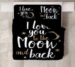 MEY HOME Posteljina I love you to the moon and back 3D 200x220cm crno-bela