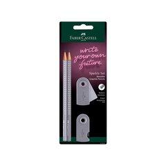 FABER CASTELL Set dve grafitne olovke Polyblister Sparkle + rezač + gumica