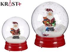 Slike KRIST+ Snežna kugla sa Deda Mrazom crvena