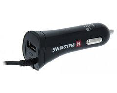 Slike SWISSTEN Auto punjač TIP-C sa kablom + Ulaz za Usb 2.4A crni