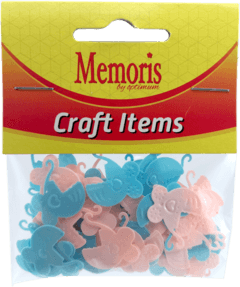0 thumbnail image for MEMORIS Craft ukrasi u obliku dečijih kolica 5/1 plavo-roze