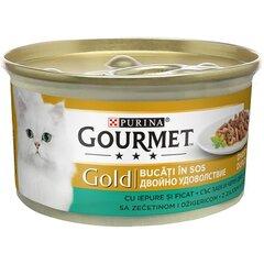 PURINA GOURMET GOLD Vlažna hrana za mačke - Duo Zečetina i džigerica u sosu 85g