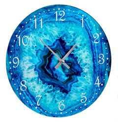 Slike GIFTDECOR Stakleni zidni sat sa efektom mermera plavi