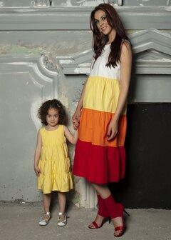1 thumbnail image for PAMUKLIK Ženska haljina bez rukava sa karnerima u spektru ANIMA narandžasto-crvena