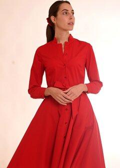 0 thumbnail image for PAMUKLIK Ženska haljina dugih rukava sa lepršavim donjim delom FUNKY crvena