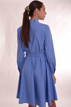 3 thumbnail image for PAMUKLIK Ženska haljina dugih rukava sa lepršavim donjim delom FUNKY plava