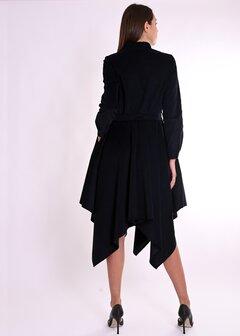 3 thumbnail image for PAMUKLIK Ženska haljina od somota sa špicevima SQUARE crna