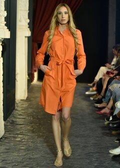 4 thumbnail image for PAMUKLIK Ženska košulja haljina dugih rukava GRAZIA narandžasta