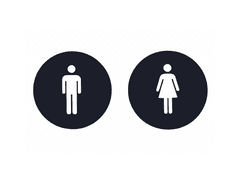 EPIC PRODUCTION Znak za toalet muški i ženski 2/1 crni