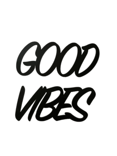Slike EPIC PRODUCTION Dekorativna natpis "Good vibes" za zid od crnog drveta