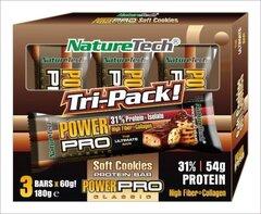 NATURETECH Proteinska pločica Tri-Pack Power Pro Cookies 180g