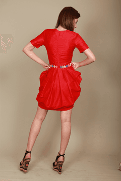 3 thumbnail image for ISKON MODE Ženska ekskluzivna svilena haljina crvena