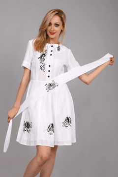 1 thumbnail image for ISKON MODE Ženska letnja pamučna haljina sa vezom bela