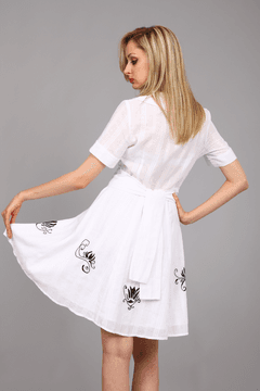 4 thumbnail image for ISKON MODE Ženska letnja pamučna haljina sa vezom bela