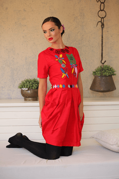 0 thumbnail image for ISKON MODE Ženska ekskluzivna svilena haljina crvena