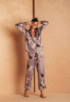 Slike MIONE Svileni pidžama set cvetnog dezena