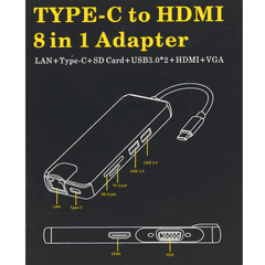 Slike Adapter Type C na RJ45 (LAN) HDMI VGA 2xUSB 3.0 PD SD microSD 7u1 JWD-TC32