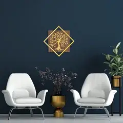 3 thumbnail image for Drvena zidna dekoracija sa zlatnim detaljima 54 cm