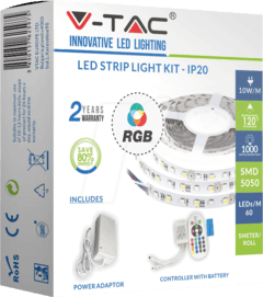 VTAC LED traka RGB sa daljinskim 5m IP20 2558 bela