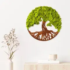 1 thumbnail image for Zidna dekoracija drvo sa zelenilom MDF 44x44 cm