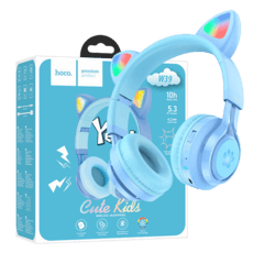 0 thumbnail image for HOCO W39 Dečije slušalice Mačje uši, Stereo, Bluetooth v5.3 povezivanje, 400mAh, Plave