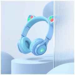 4 thumbnail image for HOCO W39 Dečije slušalice Mačje uši, Stereo, Bluetooth v5.3 povezivanje, 400mAh, Plave