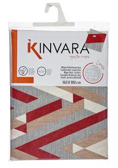 1 thumbnail image for KINVARA Platneni stolnjak otporan na mrlje crveno-sivi