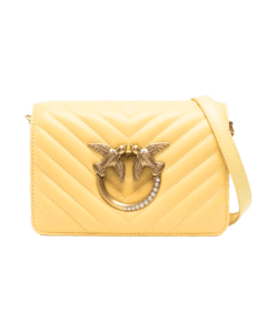 PINKO Ženska torbica Love Click Mini Sheep Nappa Chevron Jewel žuta